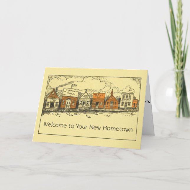Carte Nouveau Accueil Nouveau Hometown Félicitations Car (Devant)