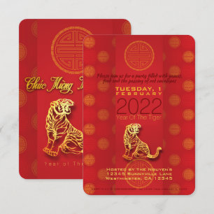 Carte Nouveau An vietnamien Tiger coupé en papier 2022 P