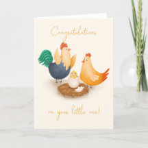 Nouveau Baby Cute Baby Chick Félicitations Card