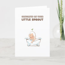 Nouveau Baby Cute Little Sprout Félicitations Card