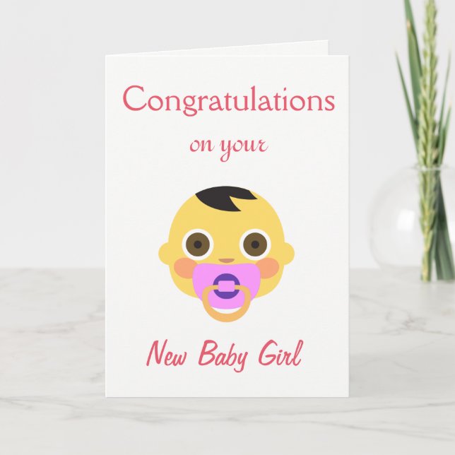 Carte Nouveau bébé, Emoji. (Devant)