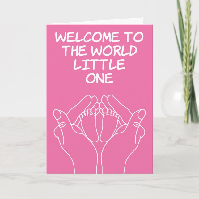 Carte Nouveau Bébé Félicitations Baby Girl Card (Devant)
