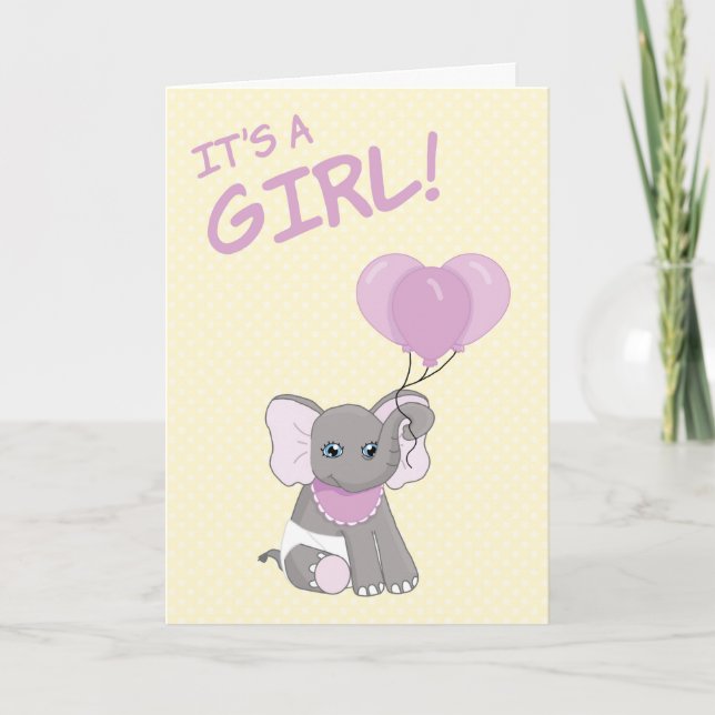 Carte Nouveau Bébé Félicitations Baby Girl Card (Devant)