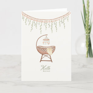 Carte Nouveau Bébé Fille Sweet Boho Crib Félicitations C