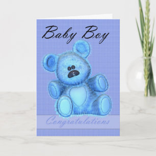 Carte Nouveau bébé garçon Félicitations