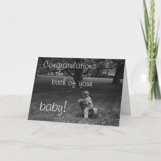 Carte Nouveau bébé, noir et blanc (Devant)