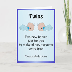 Carte Nouveau Born Twin Boys Customisé