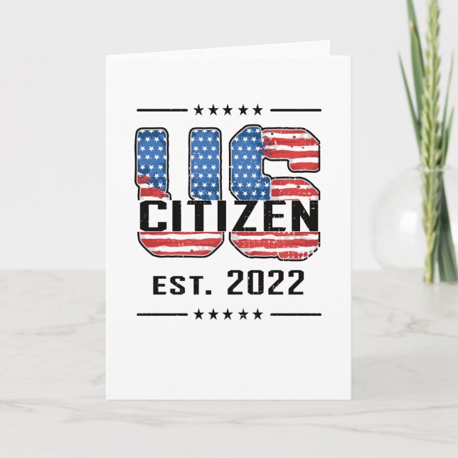 Carte Nouveau citoyen américain 2022 Fière citoyenneté a (Devant)