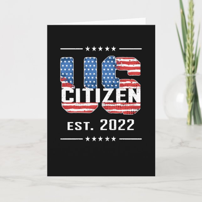 Carte Nouveau citoyen américain 2022 Fière citoyenneté a (Devant)