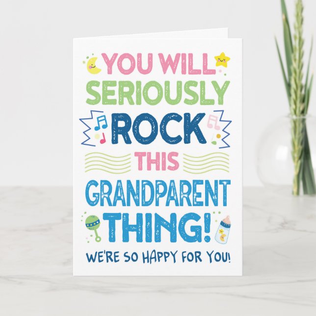Carte Nouveau grand-parent Congrats, vous basculerez (Devant)