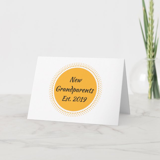 Carte Nouveau Grand-Parents Est. Soleil Jaune Graphique  (Devant)