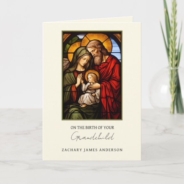 Carte Nouveau Grand-parents Félicitations Prière Religie (Devant)