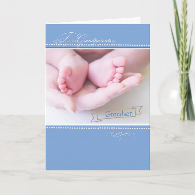Carte Nouveau Grand-parents, Grand-fils, Félicitations (Devant)