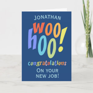 Carte Nouveau job Félicitations Typographie amusante