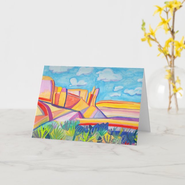 Carte Nouveau-Mexique Cuisine Mesa Paysage Art PERSONNAL (Fleur jaune)