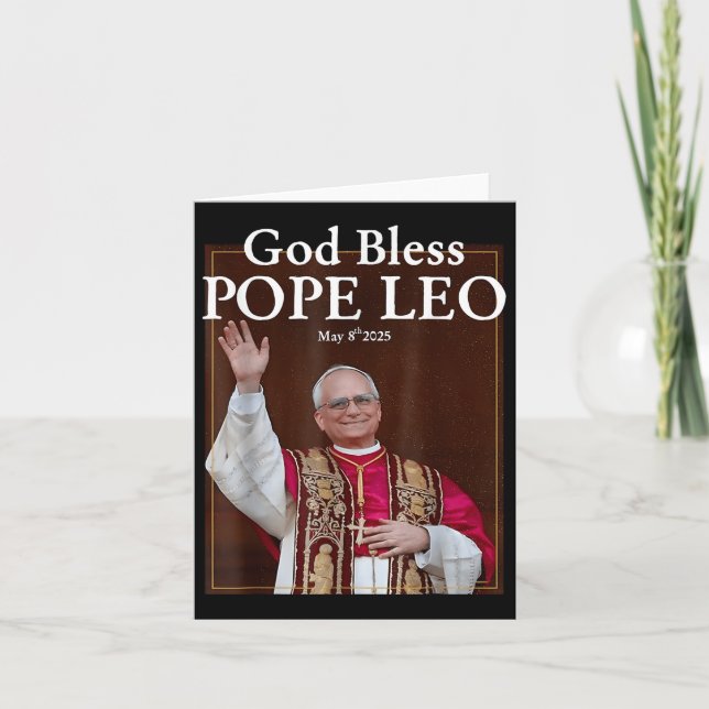 Carte Nouveau Pape 2025 Dieu Bénisse Pape Léon 8 mai 202 (Devant)