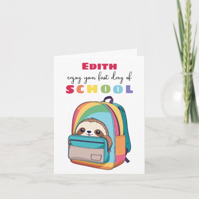 Carte Nouveau Starter Card Fils Fille mignonne paresse (Devant)