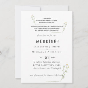 CARTE NOUVEAUTÉ ! CONCEPTION PROPRE INVITE DE MARIAGE -