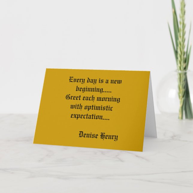 Carte Nouveaux débuts (Devant)