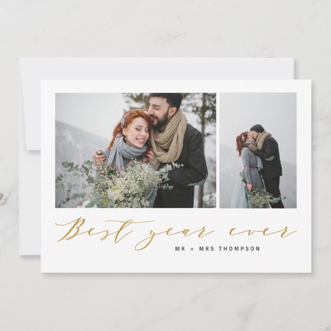 CARTE NOUVEAUX DÉBUTS MEILLEURE ANNÉE JAMAIS OR (Devant)