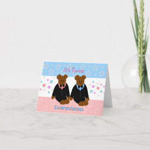 Carte Nouveaux jumeaux pour bébés