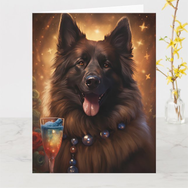 Carte Nouvel An belge Tervuren (Fleur jaune)
