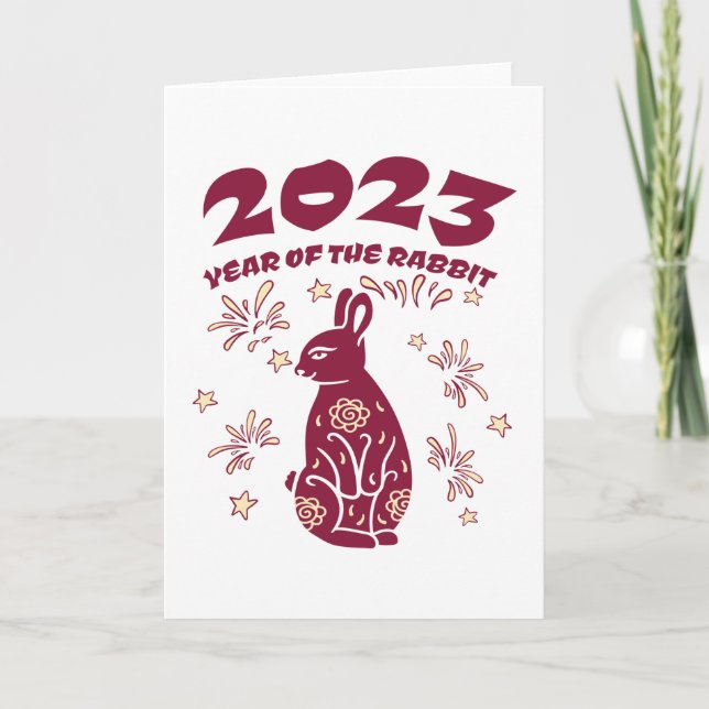 Carte Nouvel An chinois 2023 - Année du Lapin (Devant)