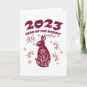 Carte Nouvel An chinois 2023 - Année du lapin