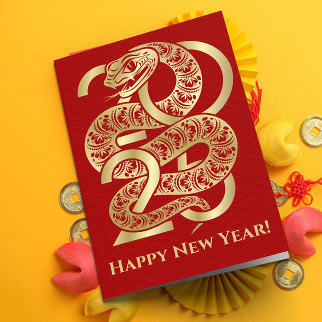 Carte Nouvel an chinois du serpent 2025 (Créateur téléchargé)