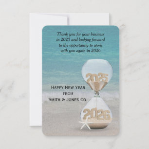 Carte Nouvel an Hourglass 2026 Merci de l'entreprise