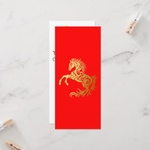 Carte Nouvel An Lunaire Chinois 2026 Or HORSE 中 国 传 统 新