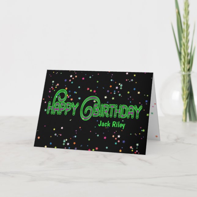 Carte Nouvel anniversaire avec étoiles (Devant)