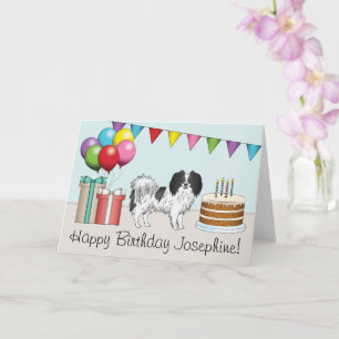 Carte Nouvel anniversaire coloré de Phalène Chien noir e