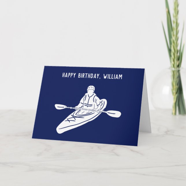 Carte Nouvel anniversaire de la Marine des Kayakers Bleu (Devant)