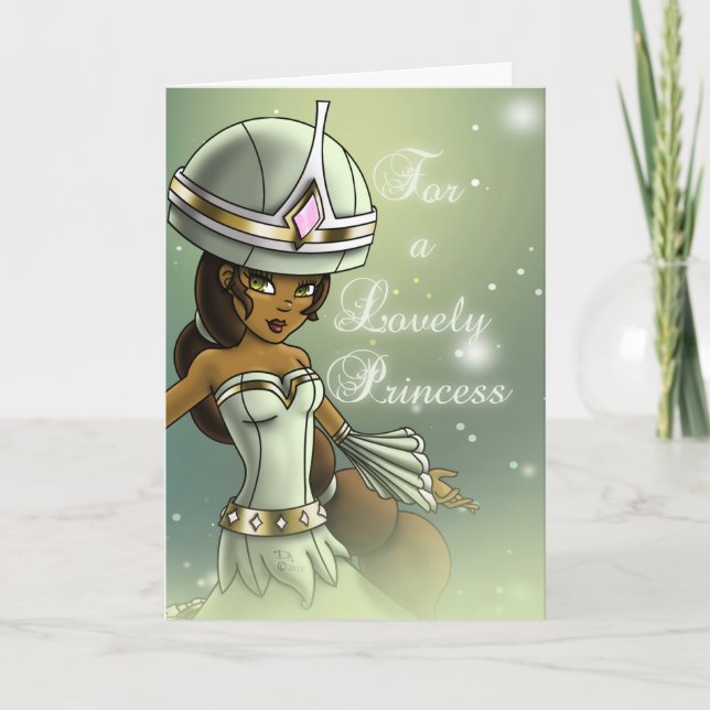 Carte Nouvel anniversaire de la mignonne princesse noire (Devant)