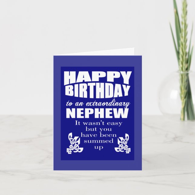 Carte Nouvel anniversaire de Nephew (Devant)