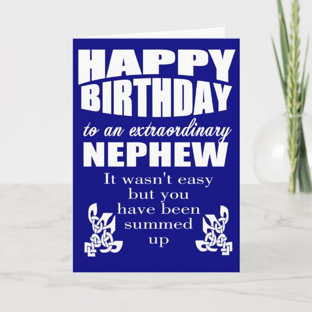 Carte Nouvel anniversaire de Nephew (Devant)