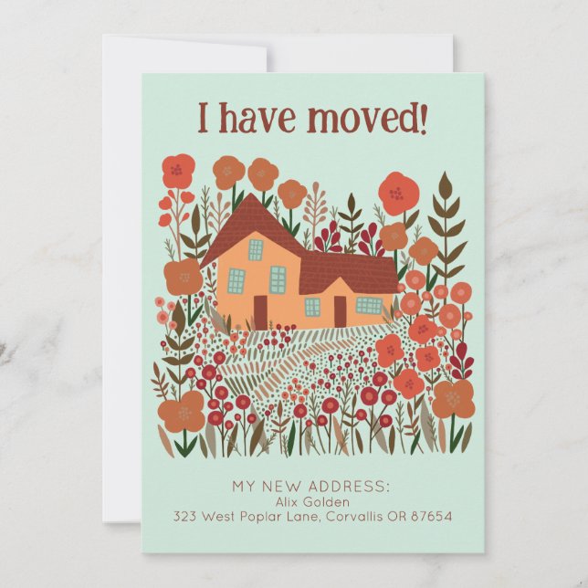 Carte Nouvelle Adresse Accueil J'Ai Déplacé Fleurs Agric (Devant)