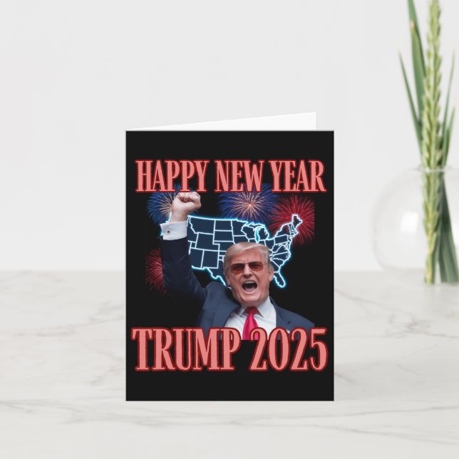Carte Nouvelle année 2025 Trump sarcastique 47e présiden (Devant)