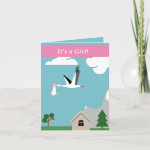 Carte Nouvelle fille bébé modifiable