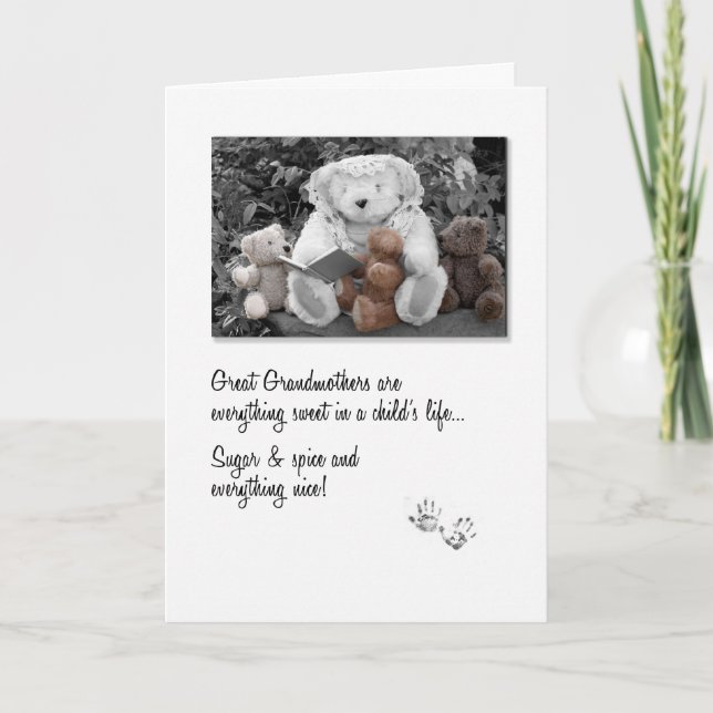 Carte Nouvelle Grande-mère Teddy Bear (Devant)