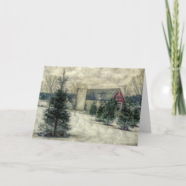 Carte Nouvelle Hampshire grange pendant l'hiver (Devant)