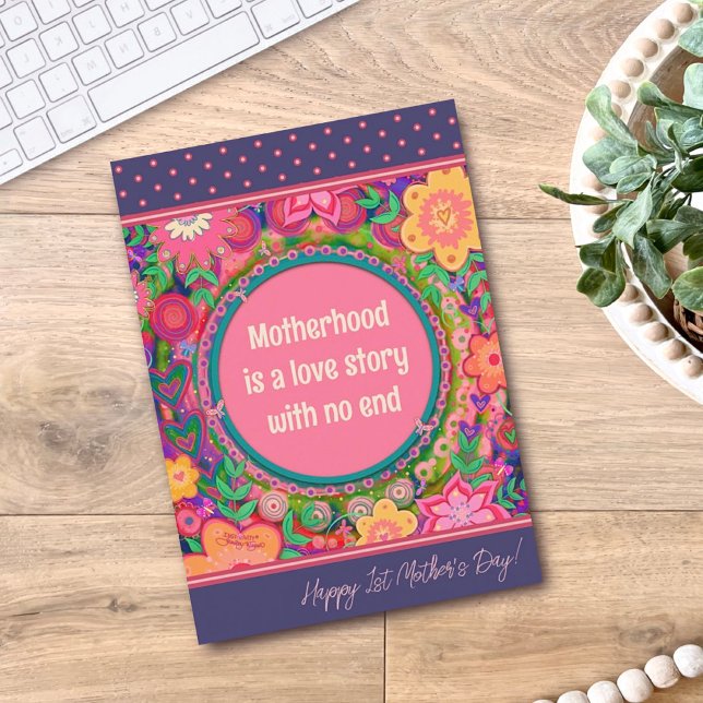 Carte Nouvelle Maman Cite Floral Plutôt unique fête des  (Créateur téléchargé)