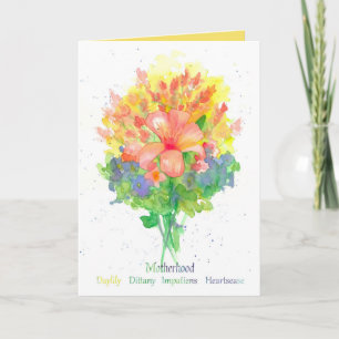 Carte Nouvelle Mère Lily Bouquet Floriographie