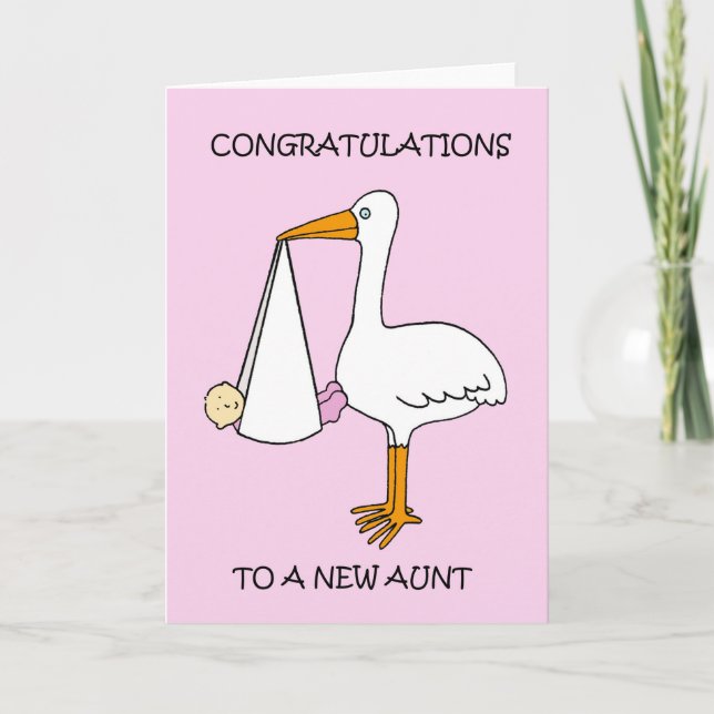 Carte Nouvelle tante Félicitations à une petite fille (Devant)