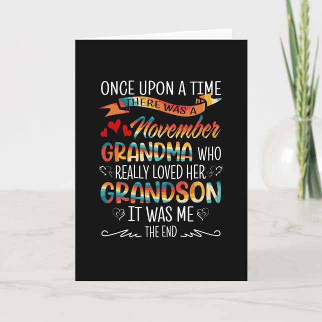 Carte Novembre Grandma Who Really Loved Her Grandsons (Devant)