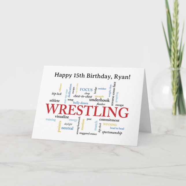 Carte Nuage de mots personnalisé pour anniversaire de lu (Devant)