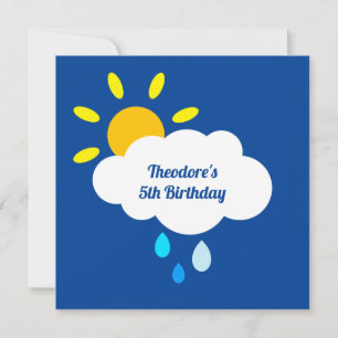 Carte Nuage, gouttes de pluie et arc-en-ciel personnalis