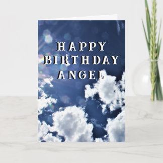 Carte Nuages Célestes  "Joyeux Anniversaire" "Ange"