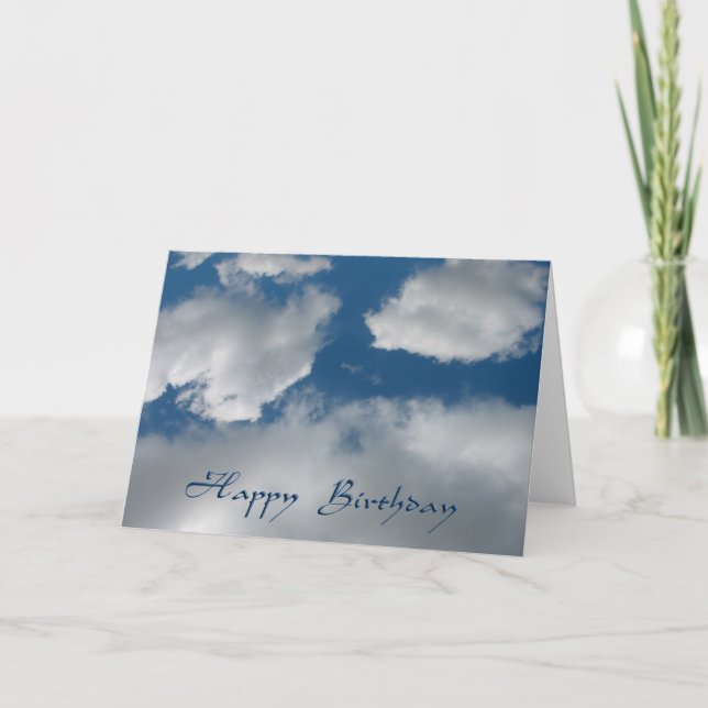 Carte nuages de joyeux anniversaire (Devant)